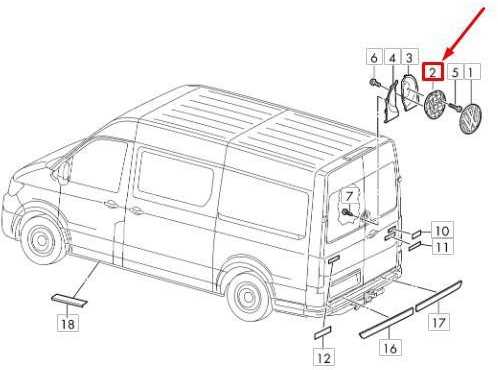 VAG VW CRAFTER MK2 SZ galinis VW apatinės emblemos ženklelio tvirtinimas originalus 7C0853630C04