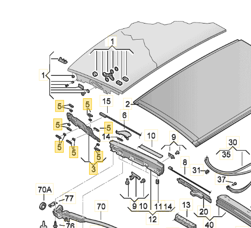 VAG VW EOS 1f 1f7 1f8 Remonto rinkinys originalus 1Q0898140