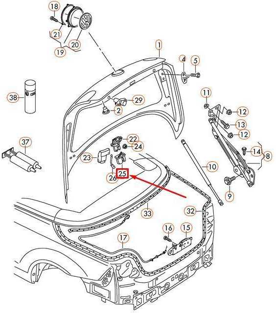 VAG VW Eos 1F8 Satino juodos spalvos dangtelio užraktas originalus 1Q0827520B9B9