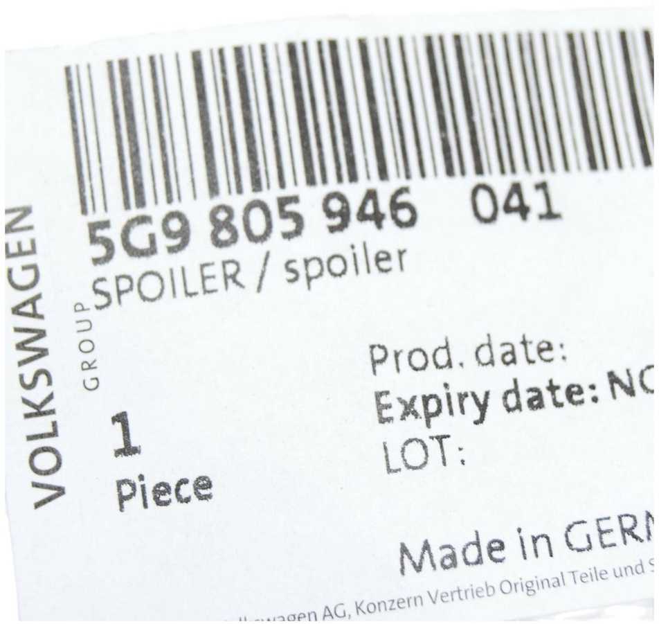 VAG VW galinių durelių spoileris 5G9805946041