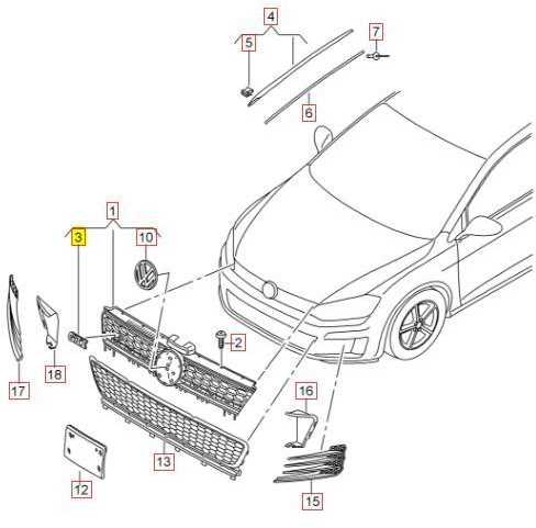 VAG VW GOLF 7 VII GTD grotelių emblema 5G0853679R Originali