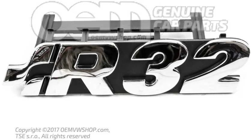 VAG VW Golf MK4 MK5 priekinės grotelės Chrome Juodas R32 emblema su ženkliuku originali 1J6853679DPWV