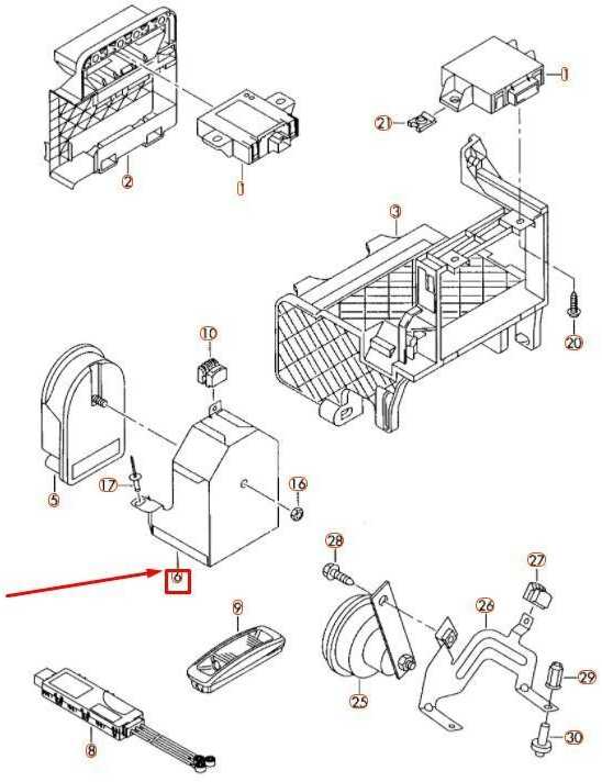 VAG VW GOLF MK5 elektroninės sirenos laikiklis originalus 1K0951227