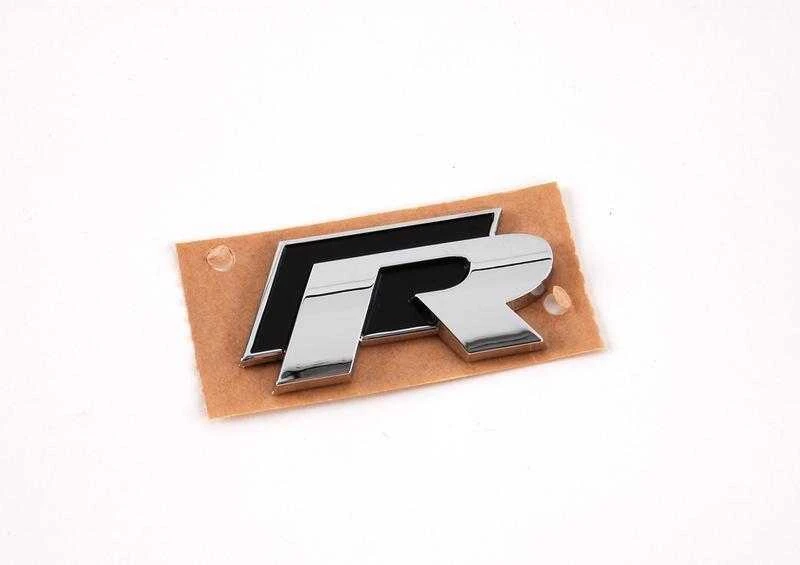 VAG VW GOLF MK6 MK7 R Chromuotas juodas ženkliukas su emblema bagažinėje originalus 1K8853675KFXC