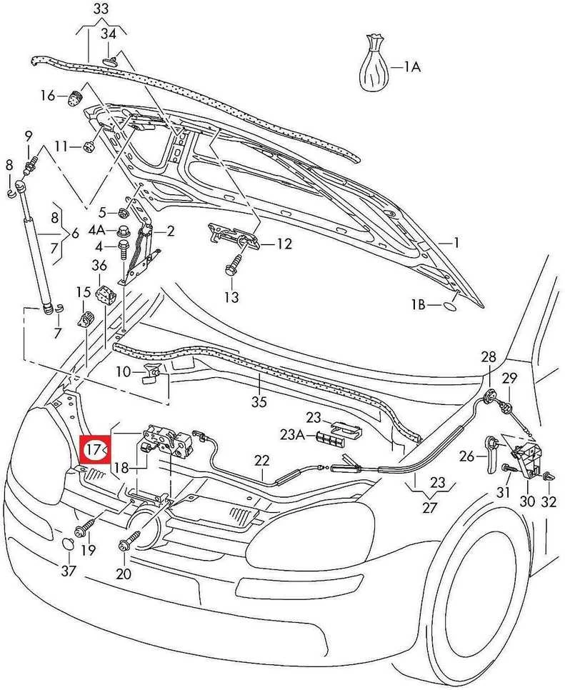 VAG Volkswagen Golf Variklio Dangčio Užraktas Apatinė Dalis 5K2823509C