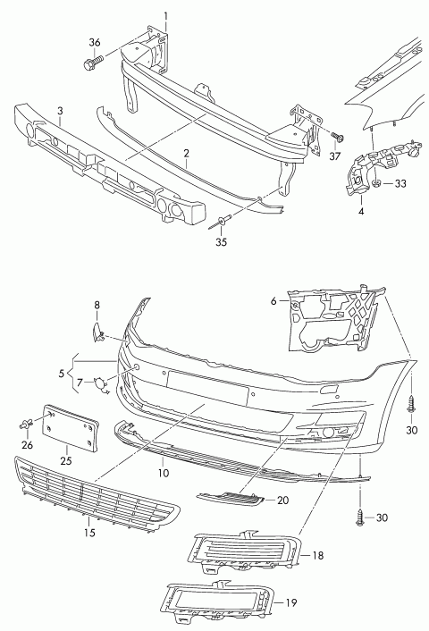 VAG VW GOLF MK7 13-16 priekinio bamperio kairysis laikiklis originalus 5G0807049A