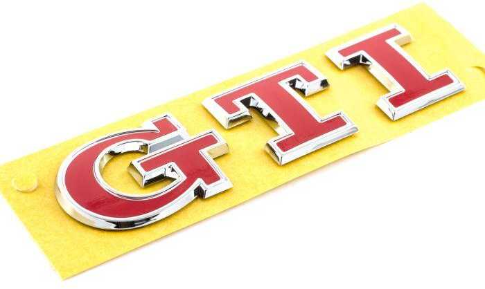 VAG VW Golf Mk7 2013- GTI galinis raudonas užrašas Emblema originalus 5G0853675ACJZQ