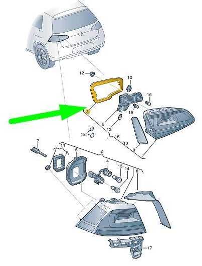 VAG VW GOLF MK7 galinio dešiniojo vidinio galinio žibinto sandariklis originalus 5G0945192