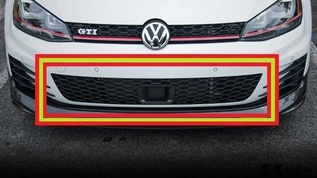 VAG VW GOLF MK7 GTI 13-16 apatinės centrinės grotelės juodos spalvos 5G0853677D9B9 originalios