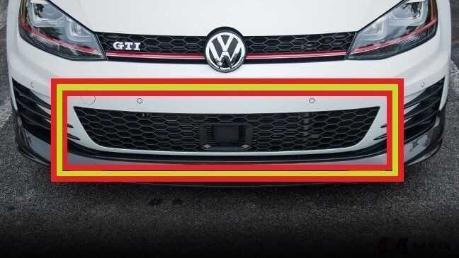 VAG VW GOLF MK7 GTI 13-16 apatinės centrinės grotelės juodos spalvos 5G0853677D9B9 originalios