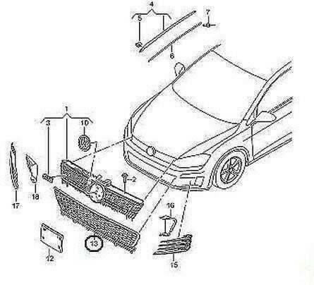 VAG VW GOLF MK7 GTI 16- Apatinės centrinės ventiliacijos grotelės Originalios 5G0853677AF9B9
