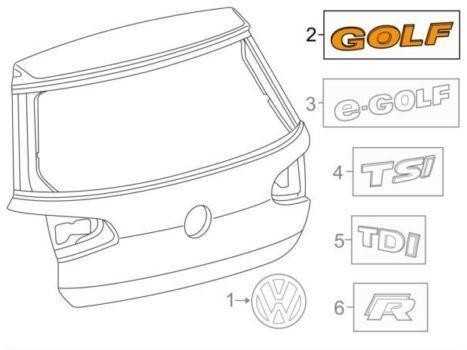 VAG VW Golf Mk7 VII 7 galinis užrašas su logotipu originalus 5G08536872ZZ