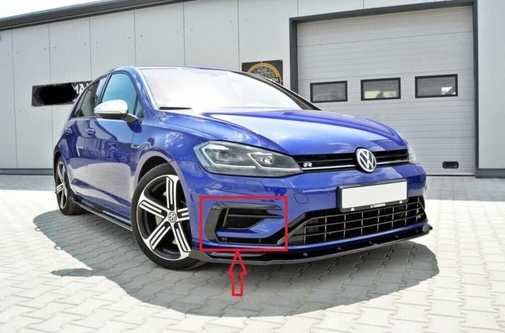 VAG VW GOLF MK7.5 R-LINE priekinis bamperis, dešinės pusės apatinės grotelės, juodos spalvos, originalus 5G0853666R041