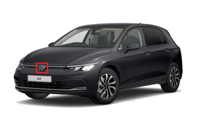VAG VW GOLF MK8 priekinė dalis VW emblema su ženkliuku originali 5H0853601DDPJ
