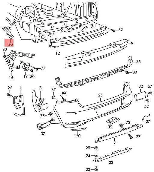 VAG VW Golf R32 GTI Rabbit Variant 4Motion 5K1 apdailos detalė dešinė galinė originali 5K0807834