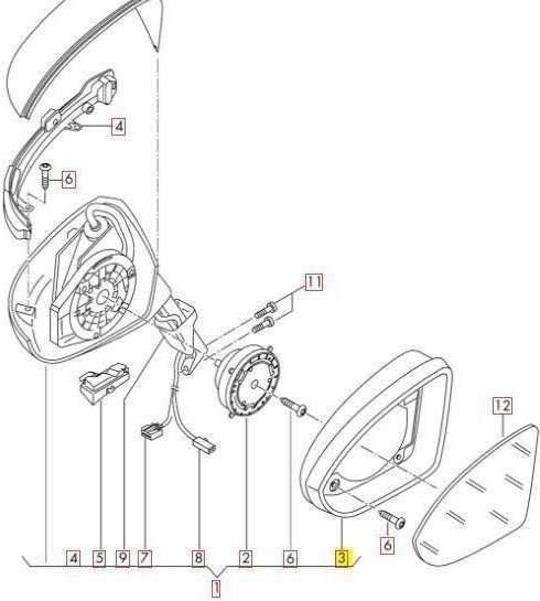 VAG VW GOLF SPORTSVAN 7 TOURAN Išorinio veidrodžio rėmelis dešinėje 5108576029B9 Originalus