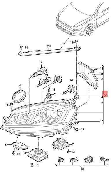 VAG "VW Golf Variant" priekinių žibintų posūkio žibintas ir LED DRL dešinė 5GM941754D originalus