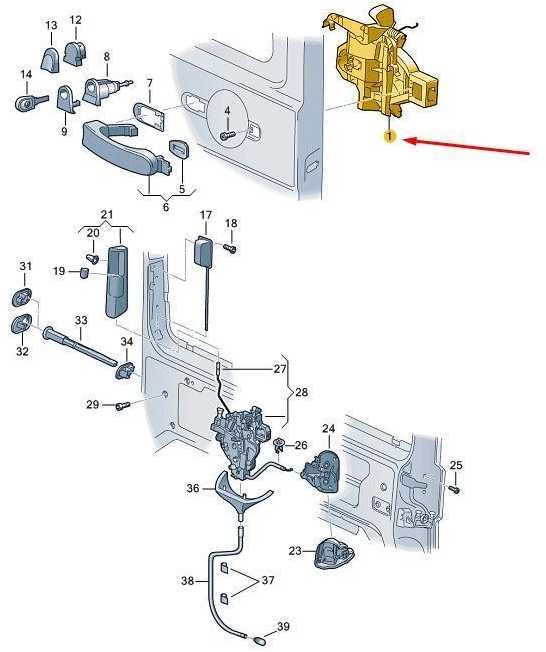 VAG VW kairės pusės stumdomųjų durų montavimo strypas 7E0843351C Originalus