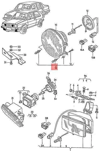 VAG VW komplektas Pritvirtinimo dalys žibintui grotelėse 191998135A Originalus