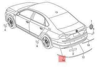 VAG VW Passat 15-18 Galinis bamperis dešinysis chromuotas apvadas originali 5618534602ZZ