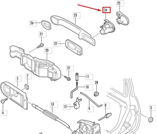 VAG VW PASSAT B5.5 galinių išorinių durų rankenos dangtelis originalus 1K4839167