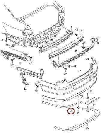 VAG VW PASSAT B6 GALINIS BUFERIS CHROMO APDAILOS MOULDING DEŠINĖ O/S ORIGINALUS 3C5807460A