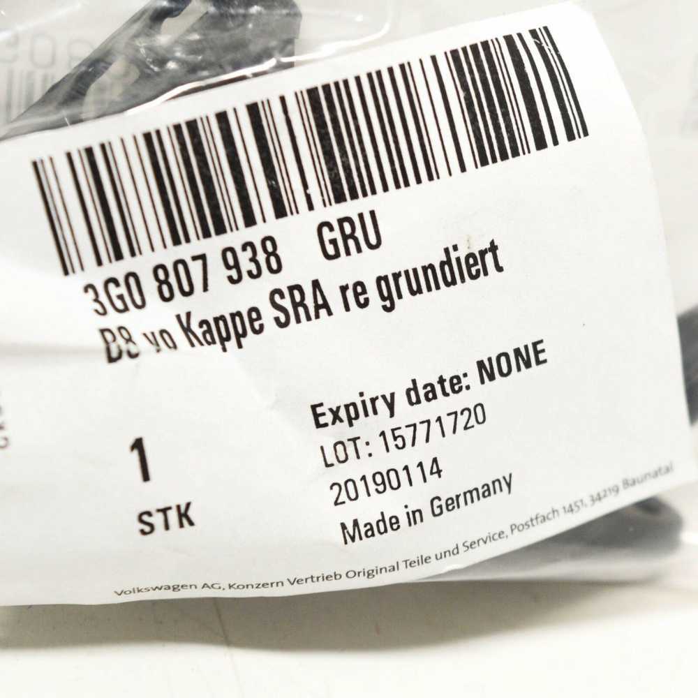 VAG VW PASSAT B8 priekinio bamperio priekinių žibintų ploviklio dangtelis dešinysis 3G0807938GRU originalus