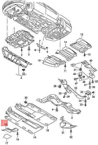 VAG VW Passat CC Variant kėbulo apsauga priekinė dešinė originali 3C0825272B