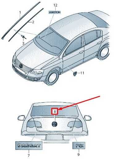 VAG VW PASSAT VARIANT B6 3C5 galinio dangtelio emblema originali 3C9853630B
