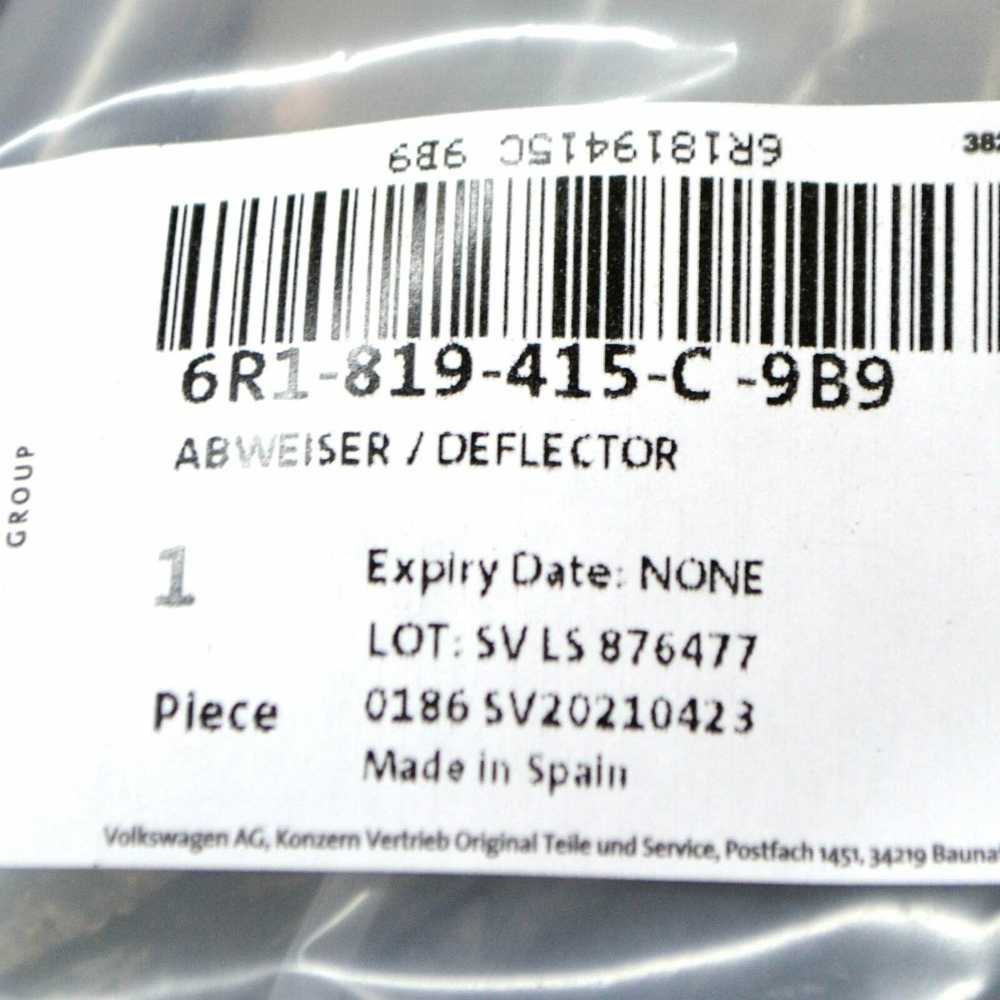 Vag Vw Polo 2010 2016 Vandens Atstumtuvai Satin Juoda Originalus 6R1819415C9B9