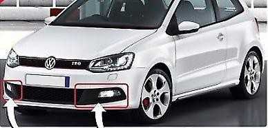VAG VW Polo 6R Priekinio Bamperio Apatinės Grotelės Rinkinys GTI L/R 6R0853666E9B9 NAUJAS ORIGINALUS
