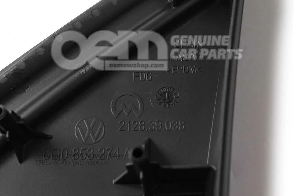 VAG VW Polo A statramsčio veidrodėlio apdaila dešinė juoda apdaila 6Q0853274A9B9 originali