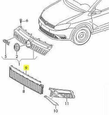 VAG VW POLO GTI 15-17 Priekinio bamperio apatinio centro grotelių apdaila juoda originali 6C0853101F9B9