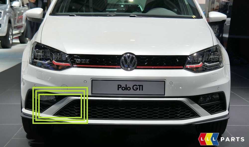 VAG VW POLO GTI 15-17 priekinio bamperio apatinės grotelės dešinės pusės apdaila gruntuota 6C0854322GRU originali