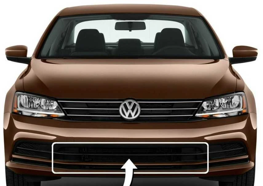 VAG VW priekinio bamperio apatinė centrinė juoda grotelė 5C6853677Q9B9