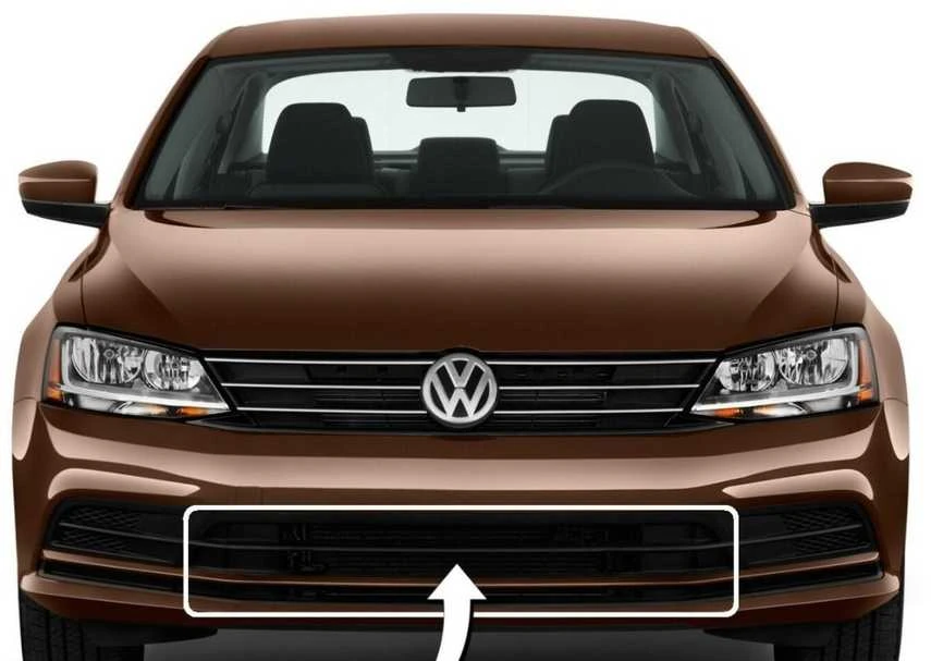 VAG VW priekinio bamperio apatinė centrinė juoda grotelė 5C6853677Q9B9