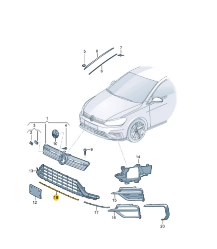 Vag Bumperis Volkswagen Golf Mk7 Originalus 5G0853765A041