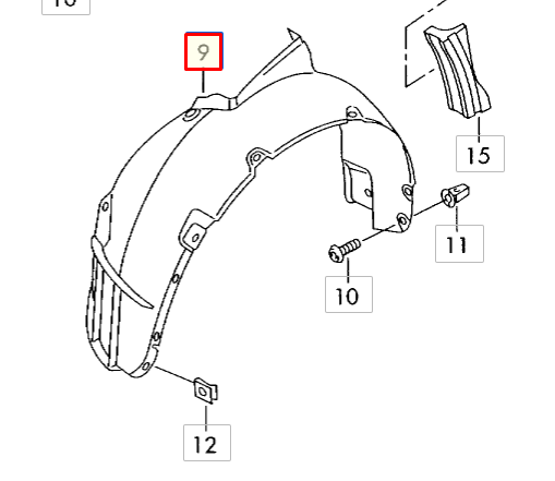 VAG VW ratų korpuso įdėklas ratų arkos apdaila priekinis kairysis originalus 1J0809961B