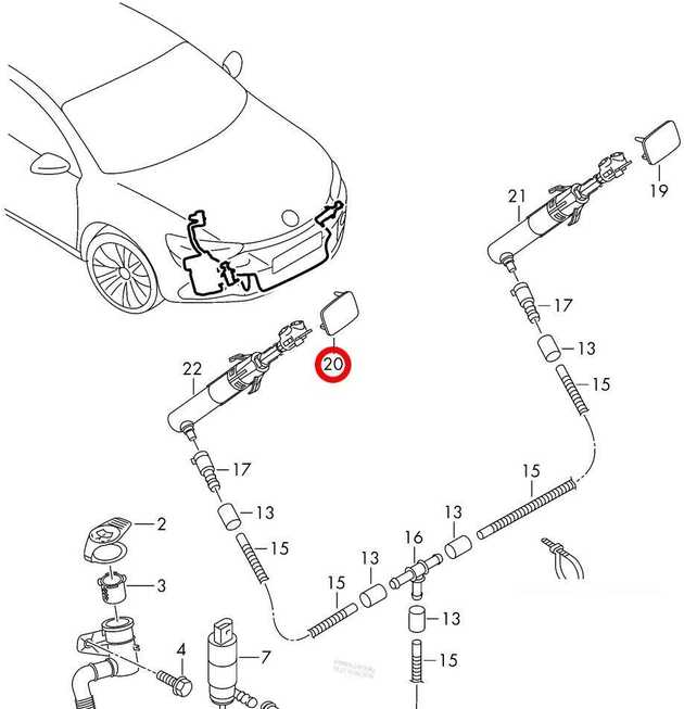 VAG VW SCIROCCO 2008 - 2017 priekinių žibintų ploviklio dangtelis dešinėje pusėje originalus 1K8807938GRU