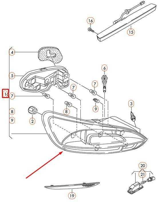 VAG VW Scirocco Galinė Šviesa Kairė Originalus 1K8945095S