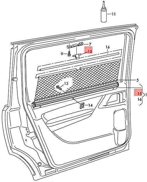 VAG VW SEAT Sharan rankenos remonto rinkinys ritininėms žaliuzėms nuo saulės originalus 7N0898920