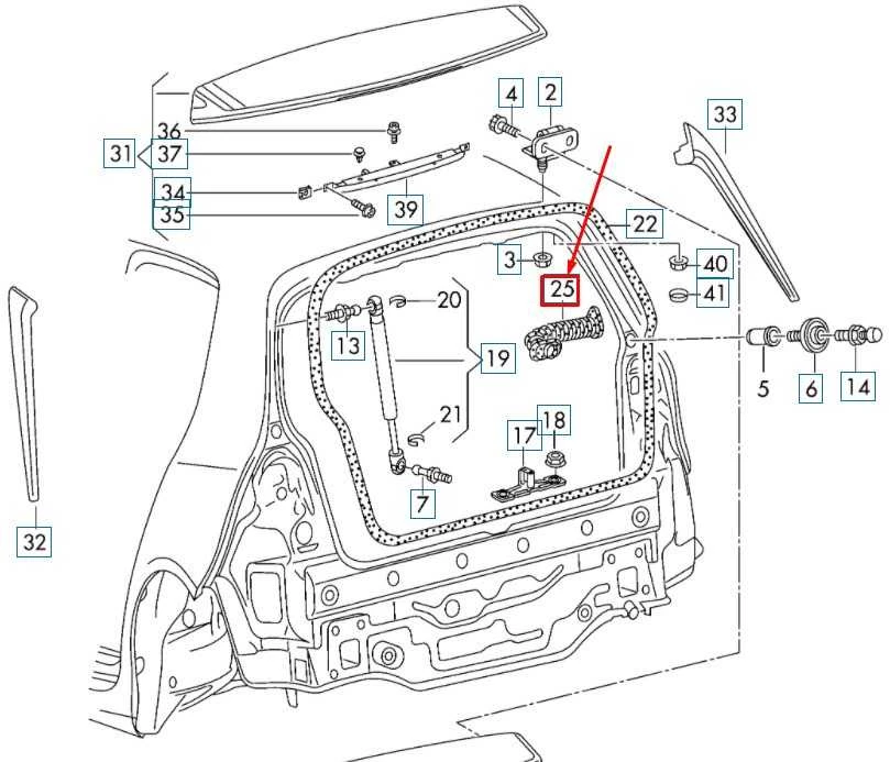 VAG VW Seat Skoda galinių durų laidų jungties kabelio pravedimo įvorė originali 5G6971829B