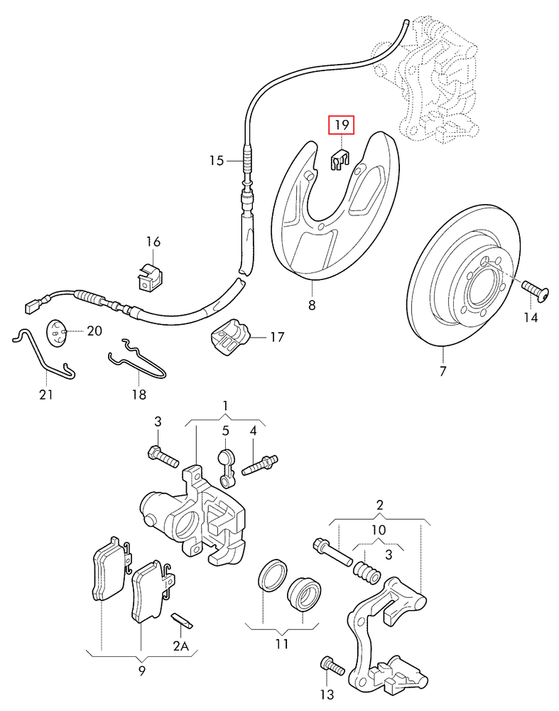 VAG VW spyruoklinis spaustukas originalus 1H0609747