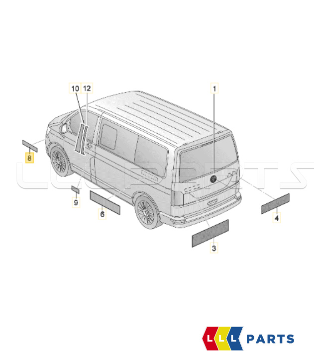 VAG VW T6 priekinio sparno ženkliukas kairėje pusėje originalus 7LA853675LDPJ