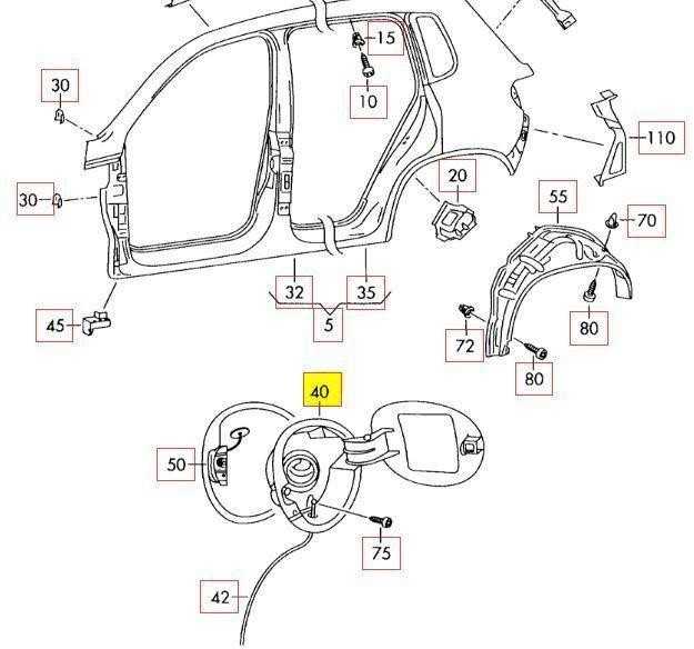 VAG VW TIGUAN 5N Degalų bako dangtelis su surinkimo dėže 5N0809857DGRU originalus