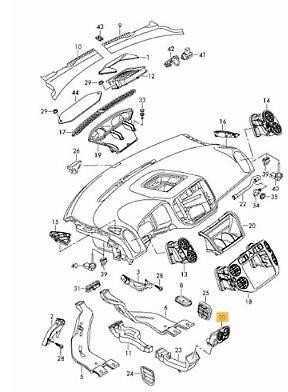 VAG VW TIGUAN 5N Galinis centrinis apatinis oro ventiliatorius 5N0819203XVZ NAUJAS ORIGINALUS