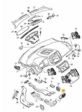 VAG VW TIGUAN 5N Galinis centrinis apatinis oro ventiliatorius 5N0819203XVZ NAUJAS ORIGINALUS