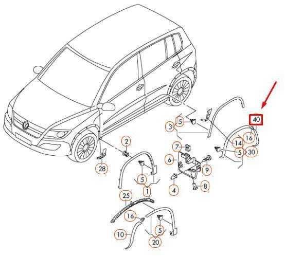 VAG VW TIGUAN 5N MK1 galinio dešiniojo rato arkos užpakalinis apvadas originalus 5N0853818F9B9