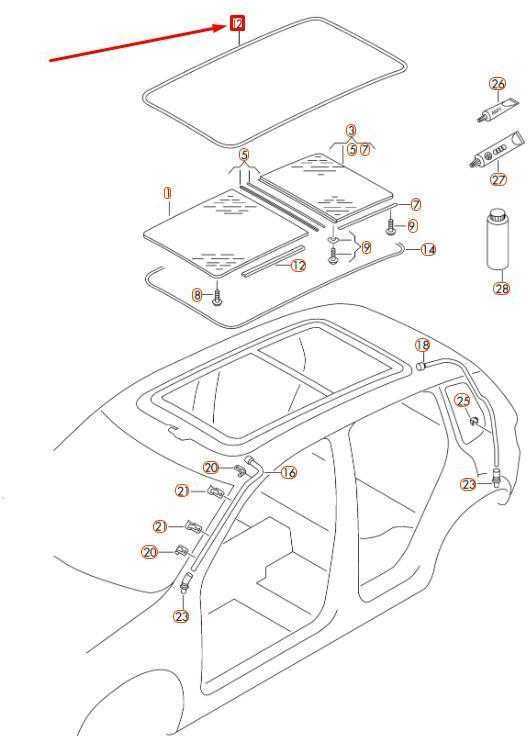 VAG VW TIGUAN 5N MK1 Panorama Saulės stogas Savisandarinė sandarinimo juosta 5N0877459A NAUJA ORIGINALI