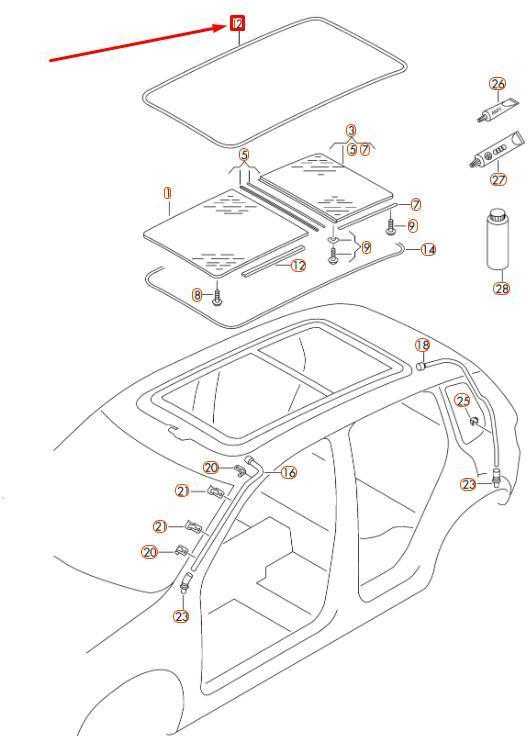 VAG VW TIGUAN 5N MK1 Panorama Saulės stogas Savisandarinė sandarinimo juosta 5N0877459A NAUJA ORIGINALI